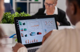 focused executive managers working on annual financials