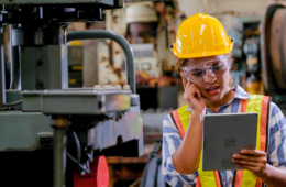 technician woman with tablet check or maintenance