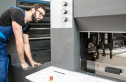 man working at the printing manufacturing